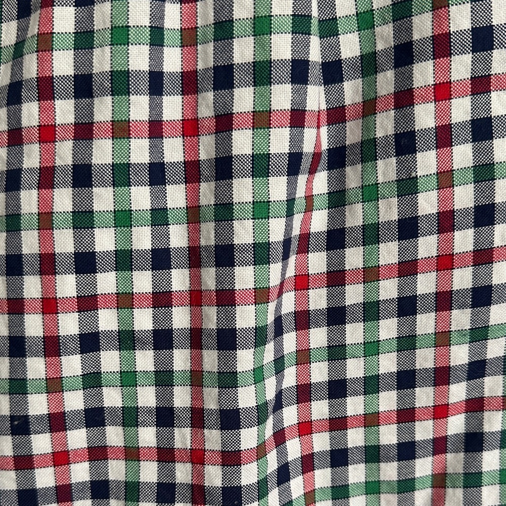 Class Club Multicolor Green, Red, Navy Plaid Button-Down Holiday Shirt - Picture 8 of 10